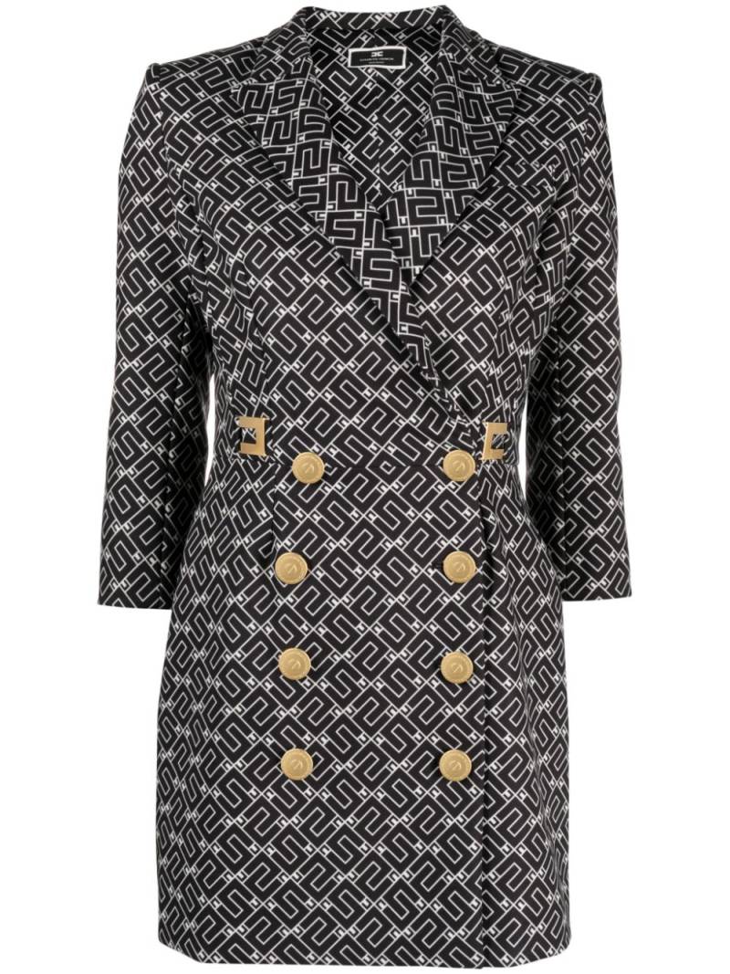 Elisabetta Franchi logo-print crepe minidress - Black von Elisabetta Franchi