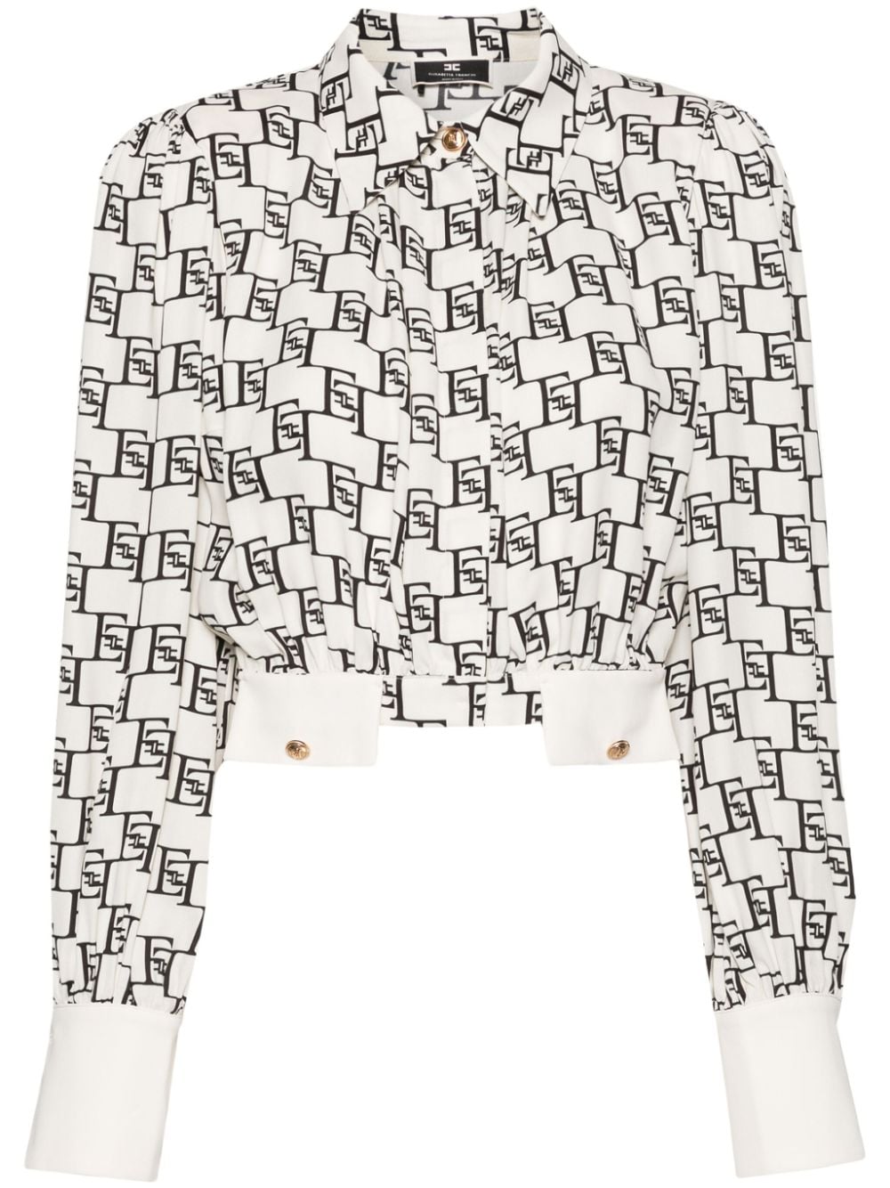 Elisabetta Franchi logo-print georgette blouse - White von Elisabetta Franchi