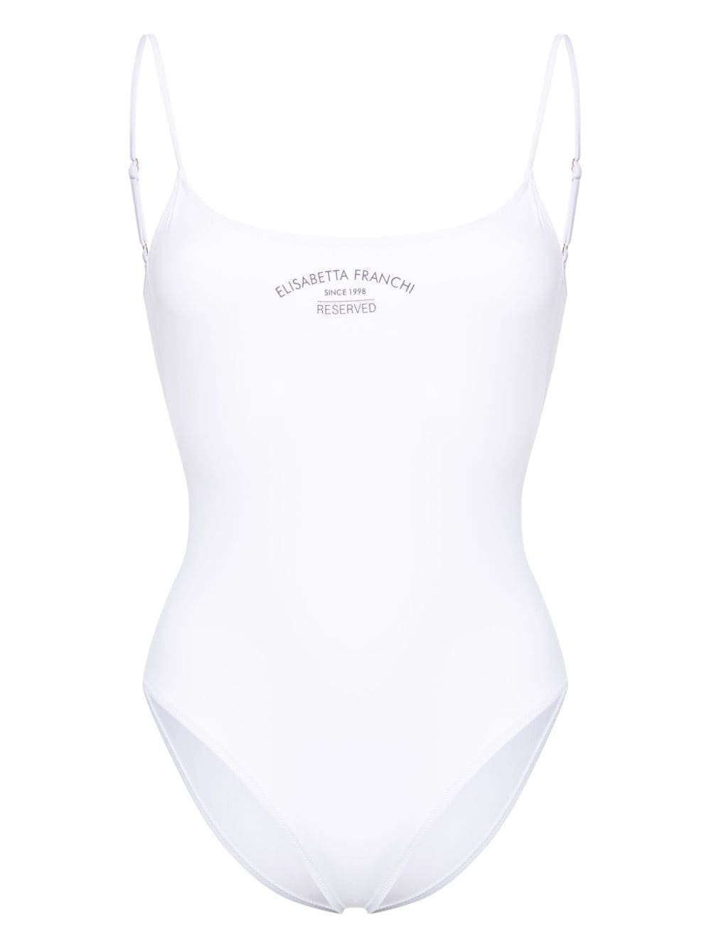 Elisabetta Franchi logo-print high-cut swimsuit - White von Elisabetta Franchi