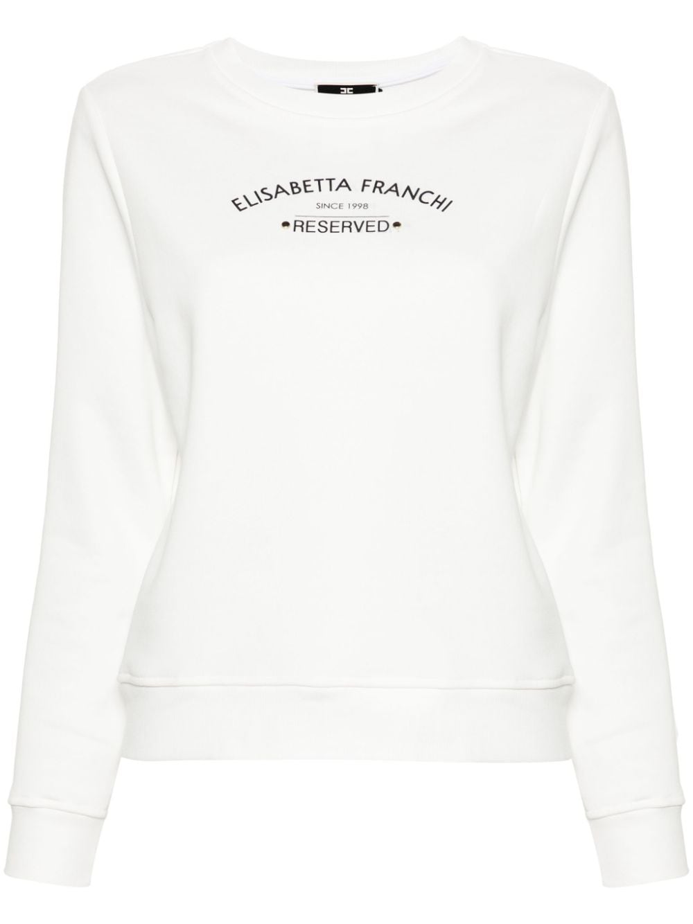 Elisabetta Franchi logo-print jersey sweatshirt - White von Elisabetta Franchi