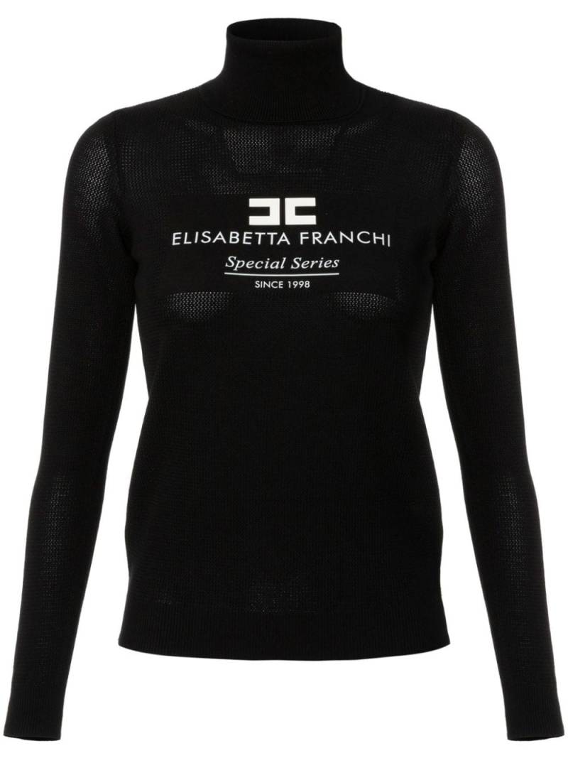 Elisabetta Franchi logo print knitted top - Black von Elisabetta Franchi