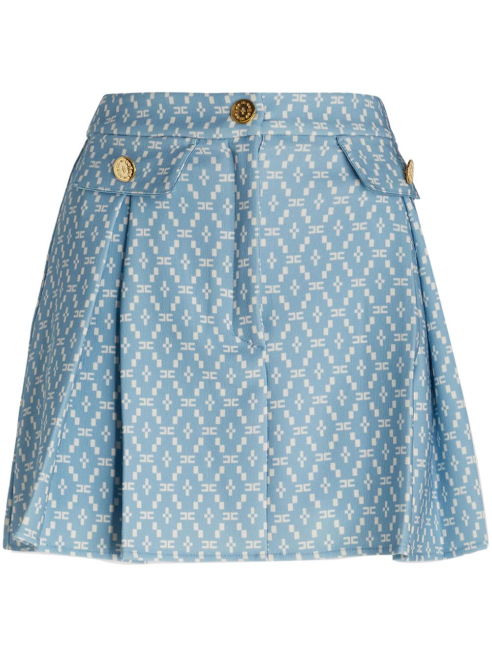 Elisabetta Franchi logo-print mini skirt - Blue von Elisabetta Franchi