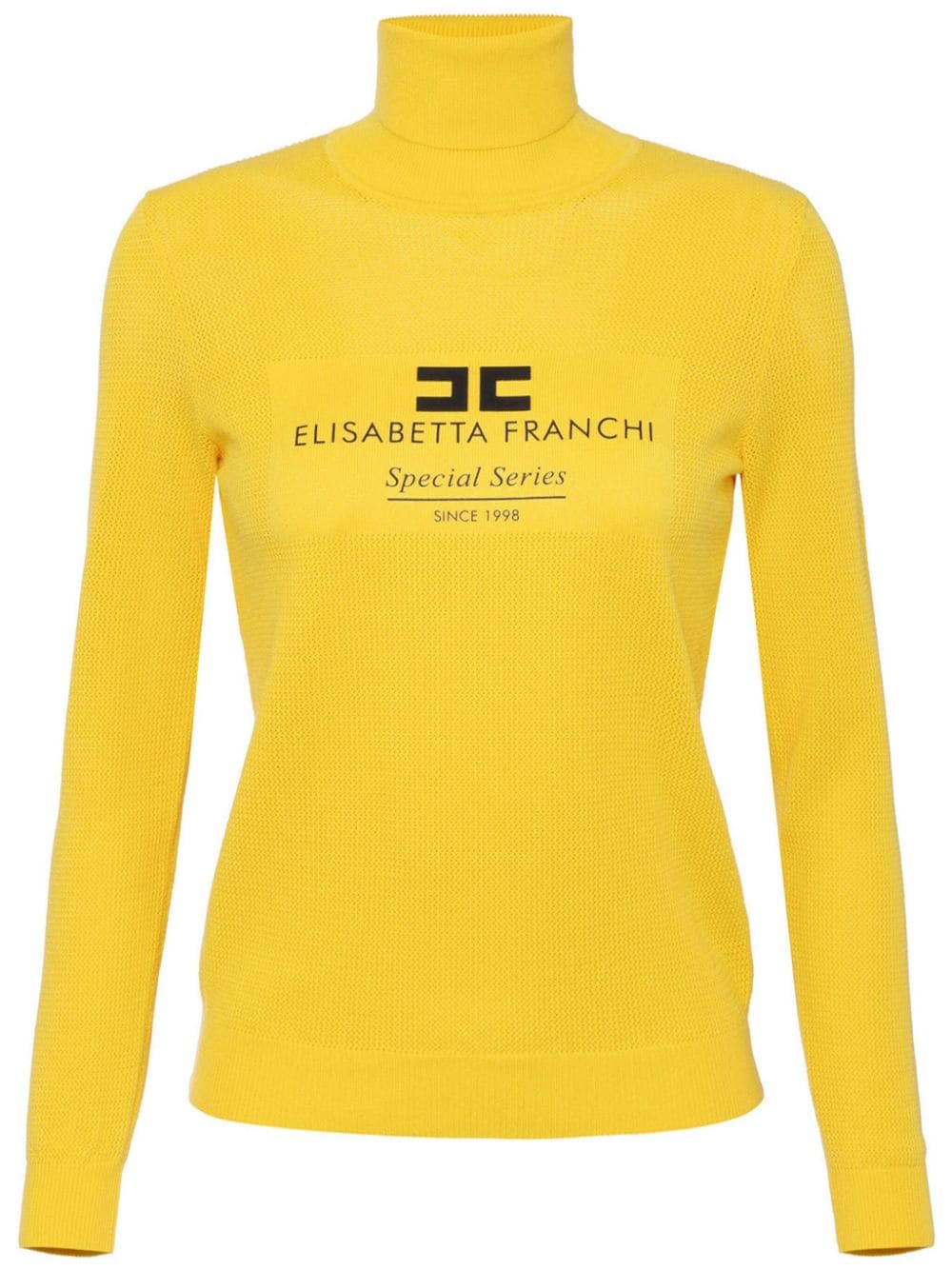 Elisabetta Franchi logo-print roll-neck jumper - Yellow von Elisabetta Franchi