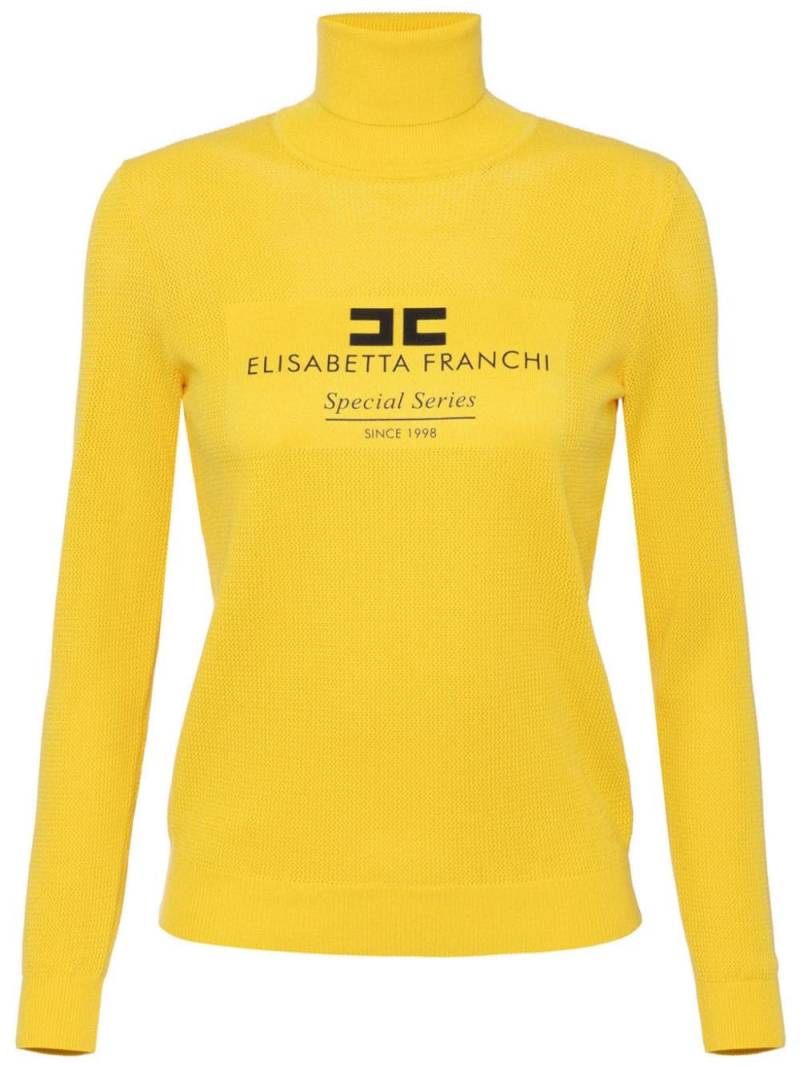 Elisabetta Franchi logo-print roll-neck jumper - Yellow von Elisabetta Franchi