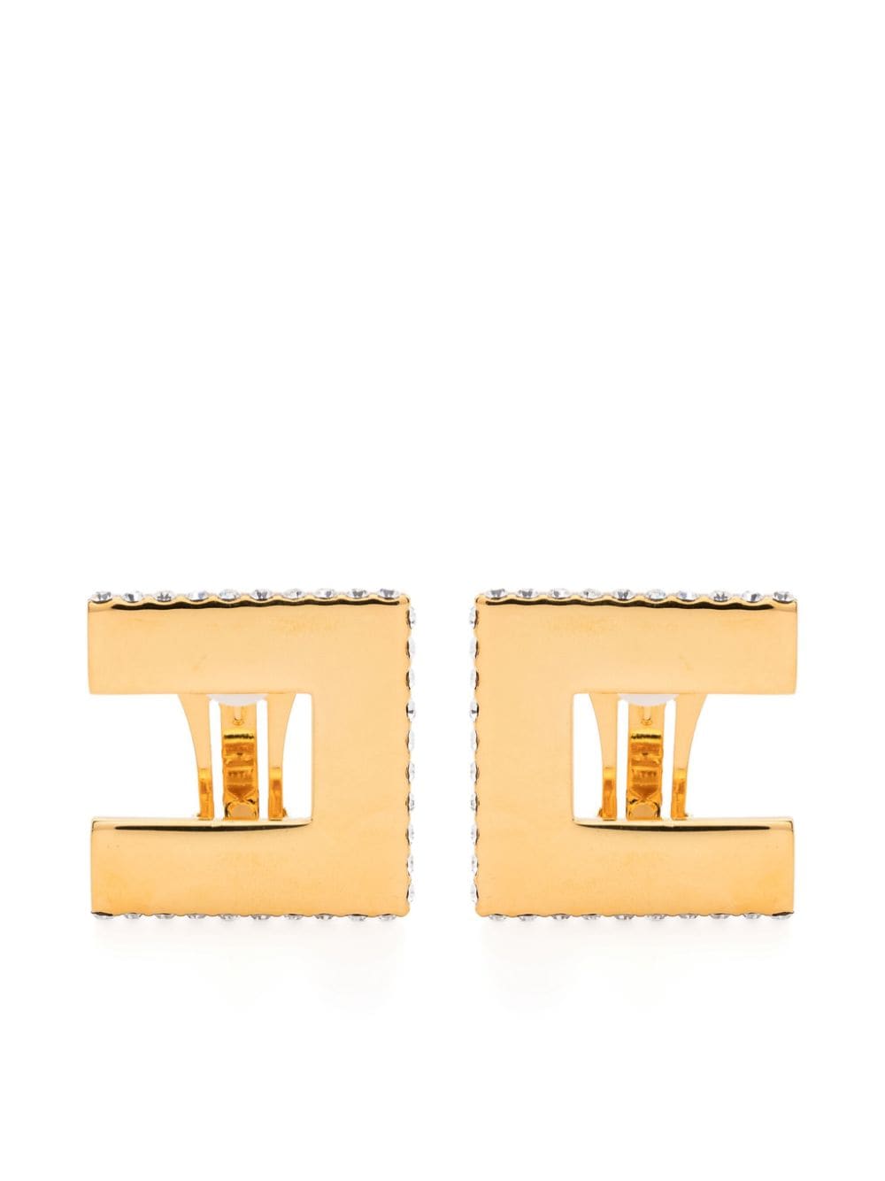 Elisabetta Franchi logo-shaped clip-on earrings - Gold von Elisabetta Franchi