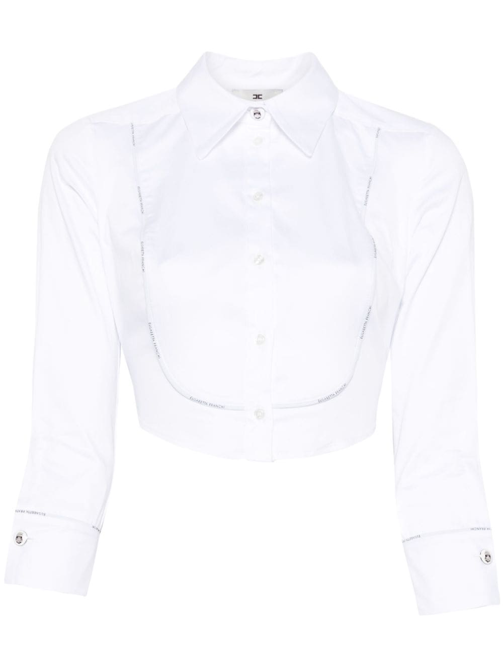 Elisabetta Franchi logo-strap cropped shirt - White von Elisabetta Franchi