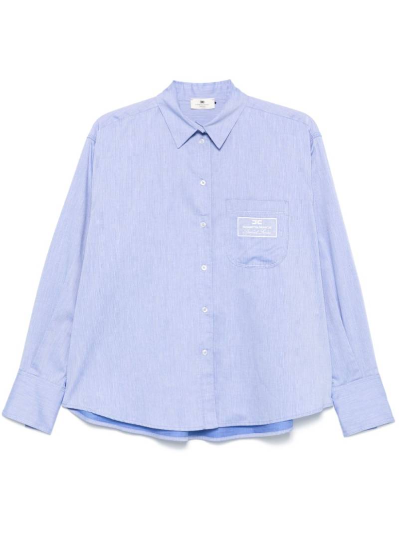 Elisabetta Franchi logo-tag poplin shirt - Blue von Elisabetta Franchi