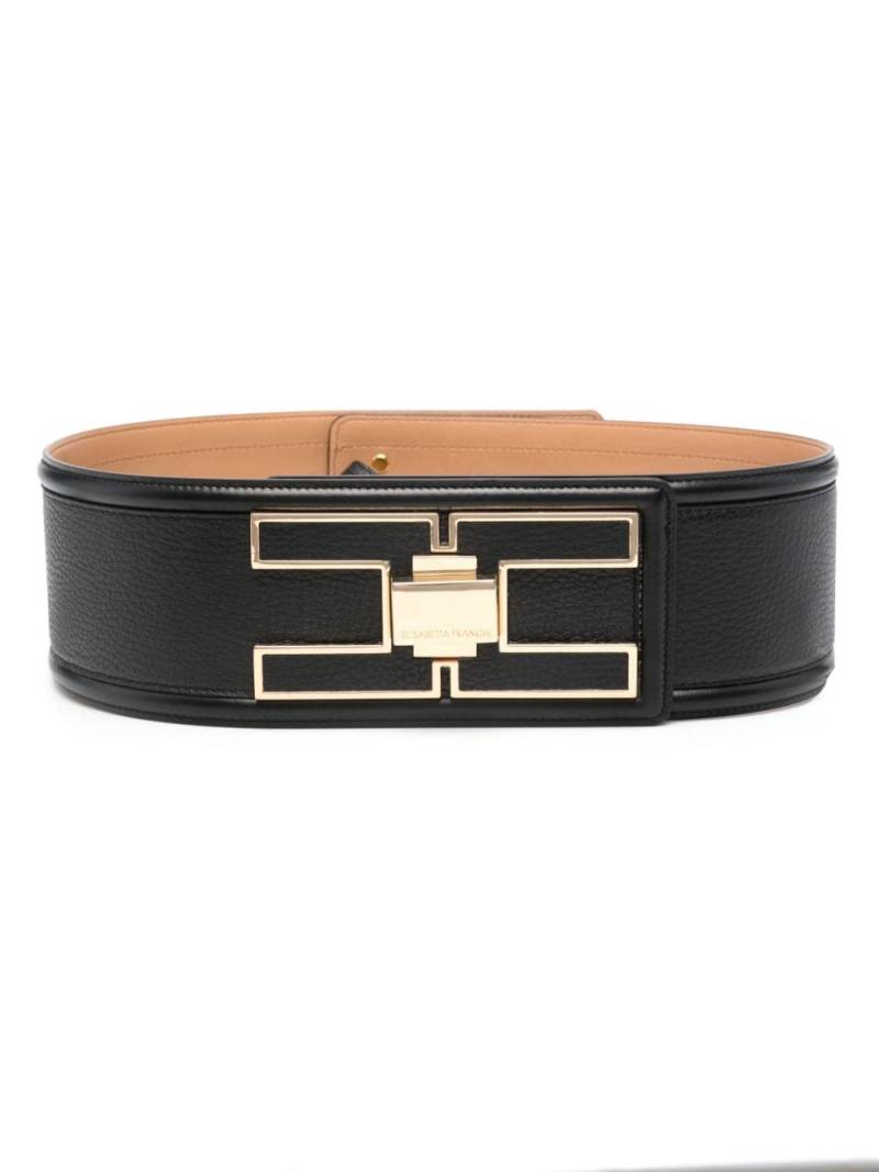 Elisabetta Franchi logo turn-lock leather belt - Black von Elisabetta Franchi