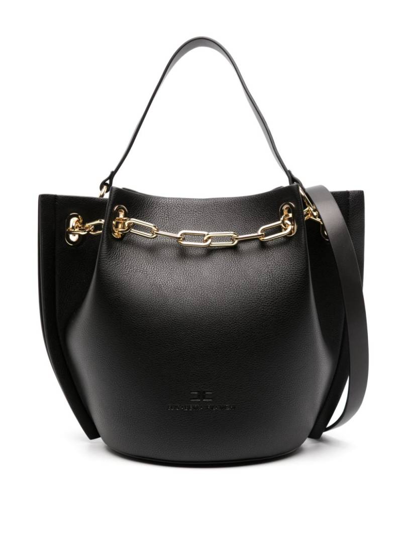 Elisabetta Franchi medium Dune chain-link bucket bag - Black von Elisabetta Franchi