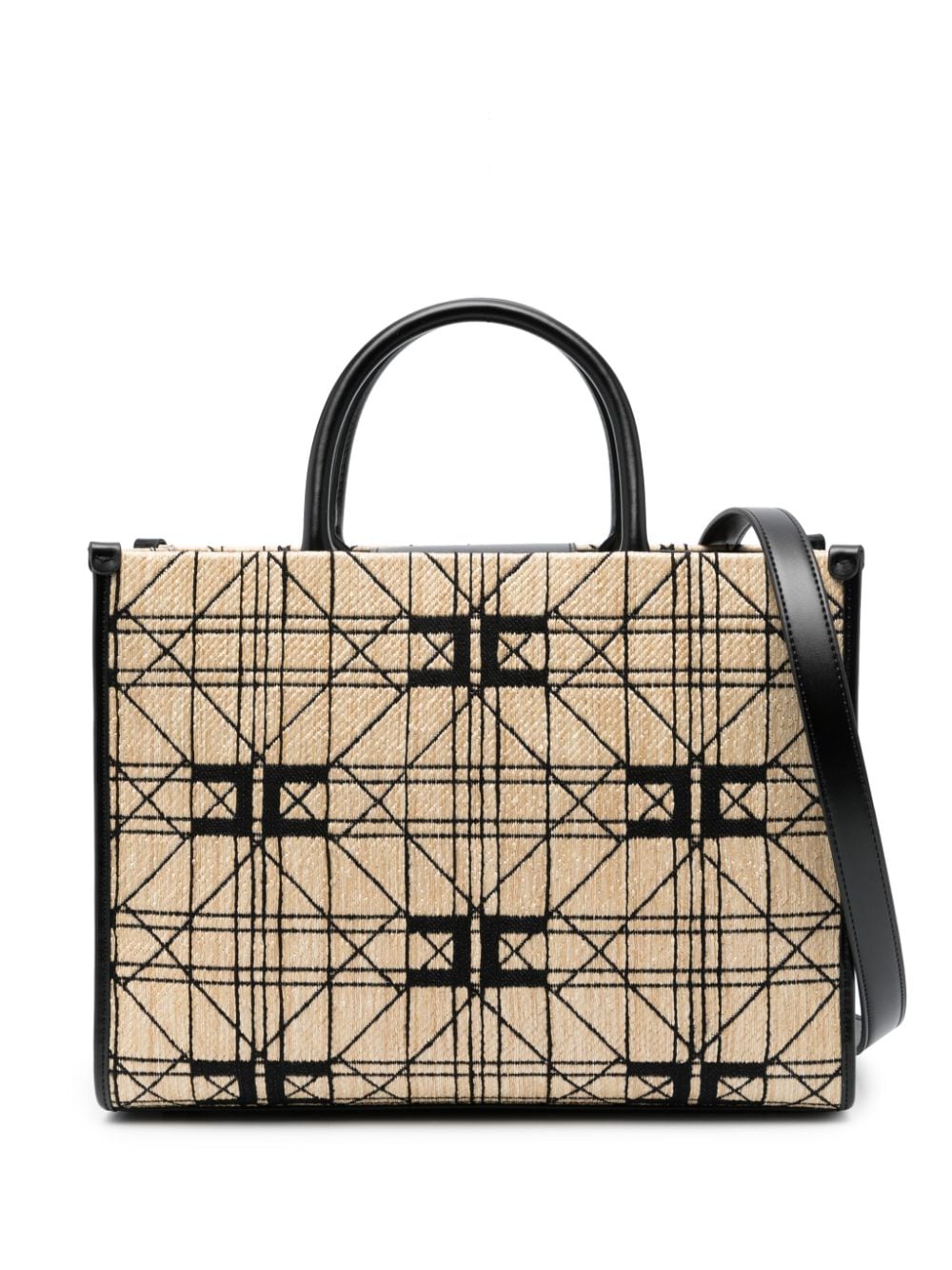 Elisabetta Franchi medium Raffia tote bag - Neutrals von Elisabetta Franchi