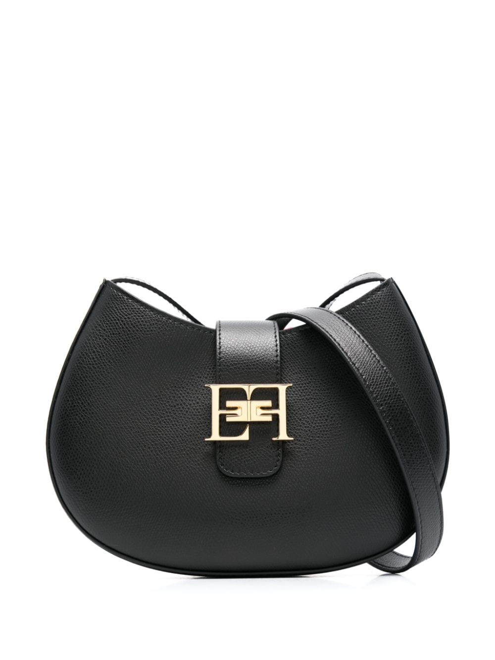 Elisabetta Franchi medium logo-plaque leather bag - Black von Elisabetta Franchi