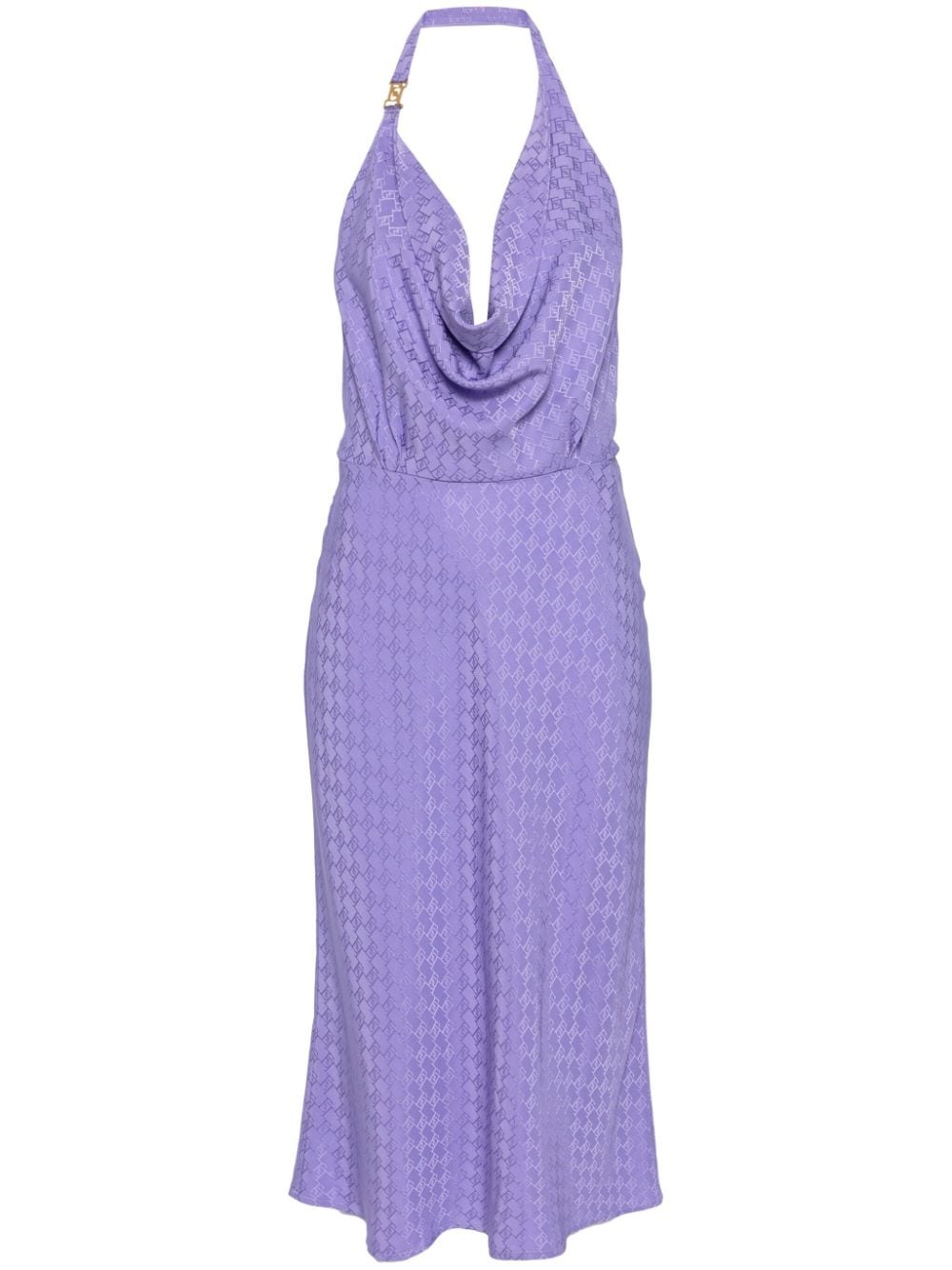 Elisabetta Franchi monogram-jacquard halterneck dress - Purple von Elisabetta Franchi