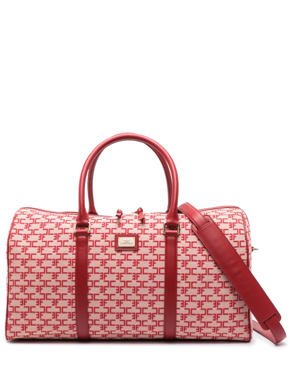 Elisabetta Franchi monogram-jacquard luggage bag - Pink von Elisabetta Franchi