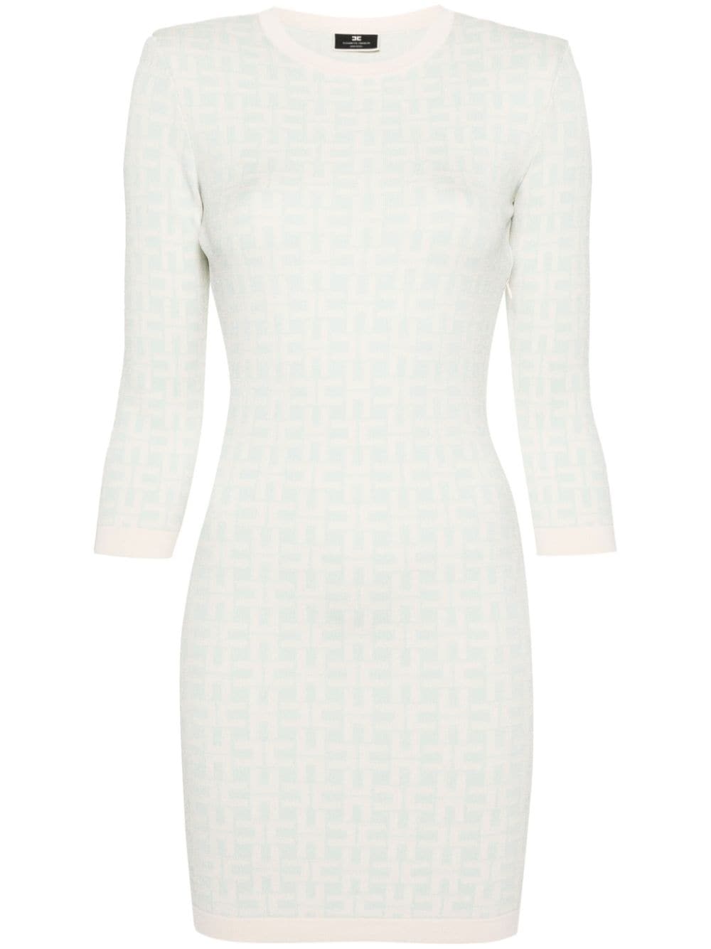 Elisabetta Franchi monogram-jacquard open-back dress - Blue von Elisabetta Franchi