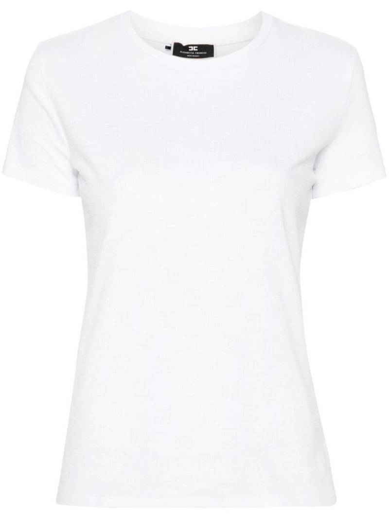 Elisabetta Franchi monogram-rhinestones cotton T-shirt - White von Elisabetta Franchi