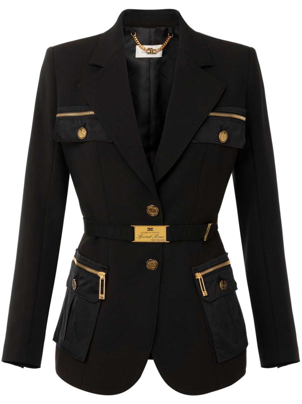 Elisabetta Franchi multi-pockets utilitarian blazer - Black von Elisabetta Franchi