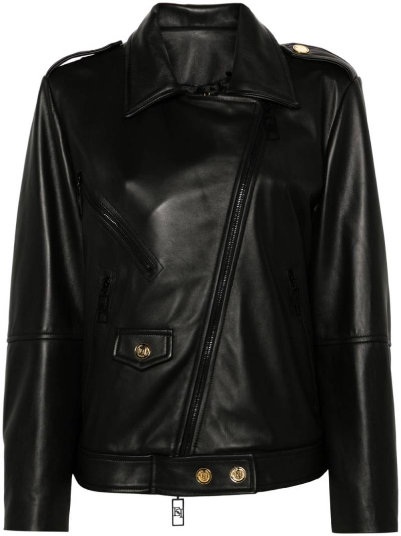 Elisabetta Franchi oversized biker jacket - Black von Elisabetta Franchi