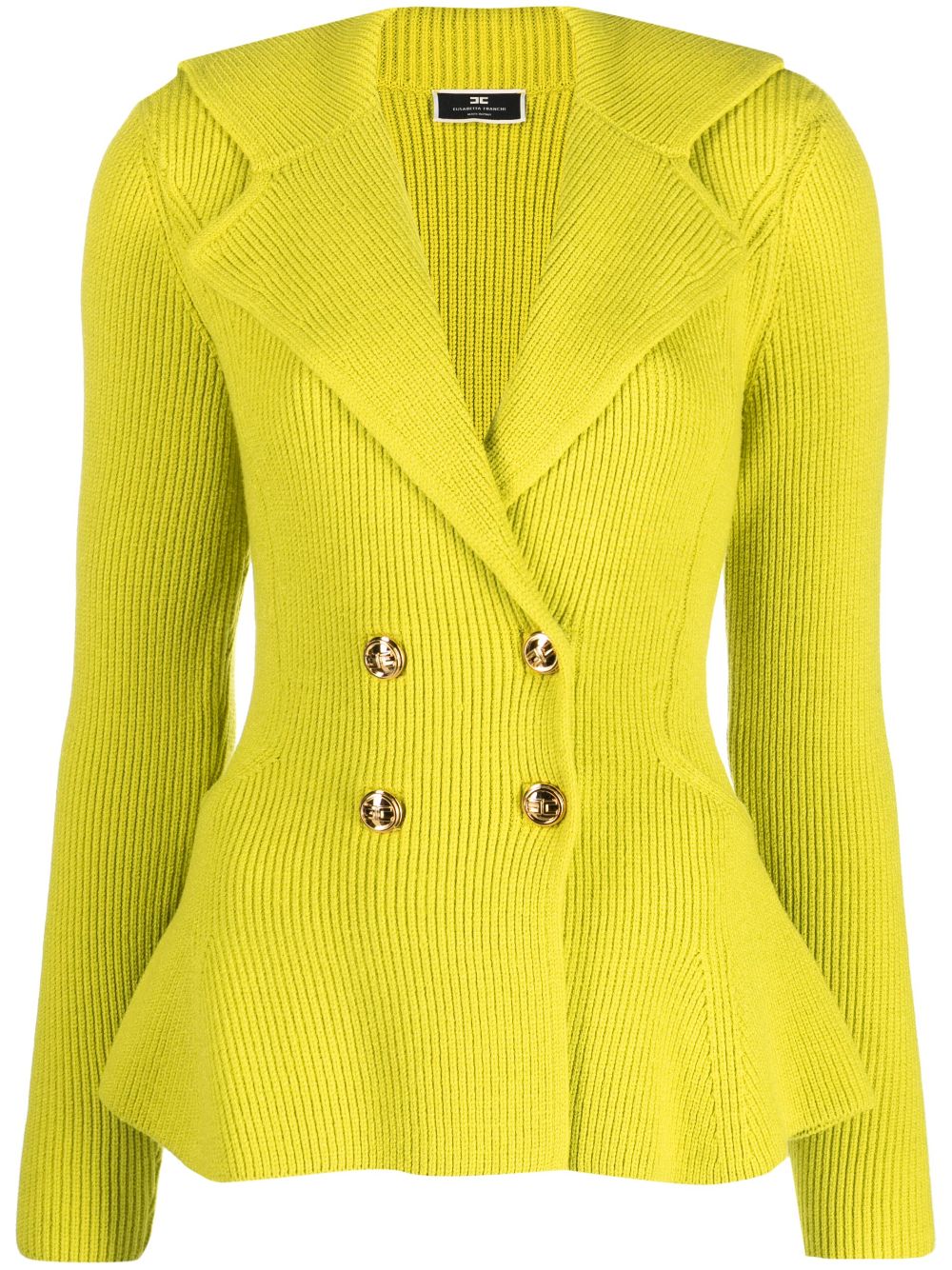 Elisabetta Franchi peplum-waist double-breasted cardigan - Green von Elisabetta Franchi