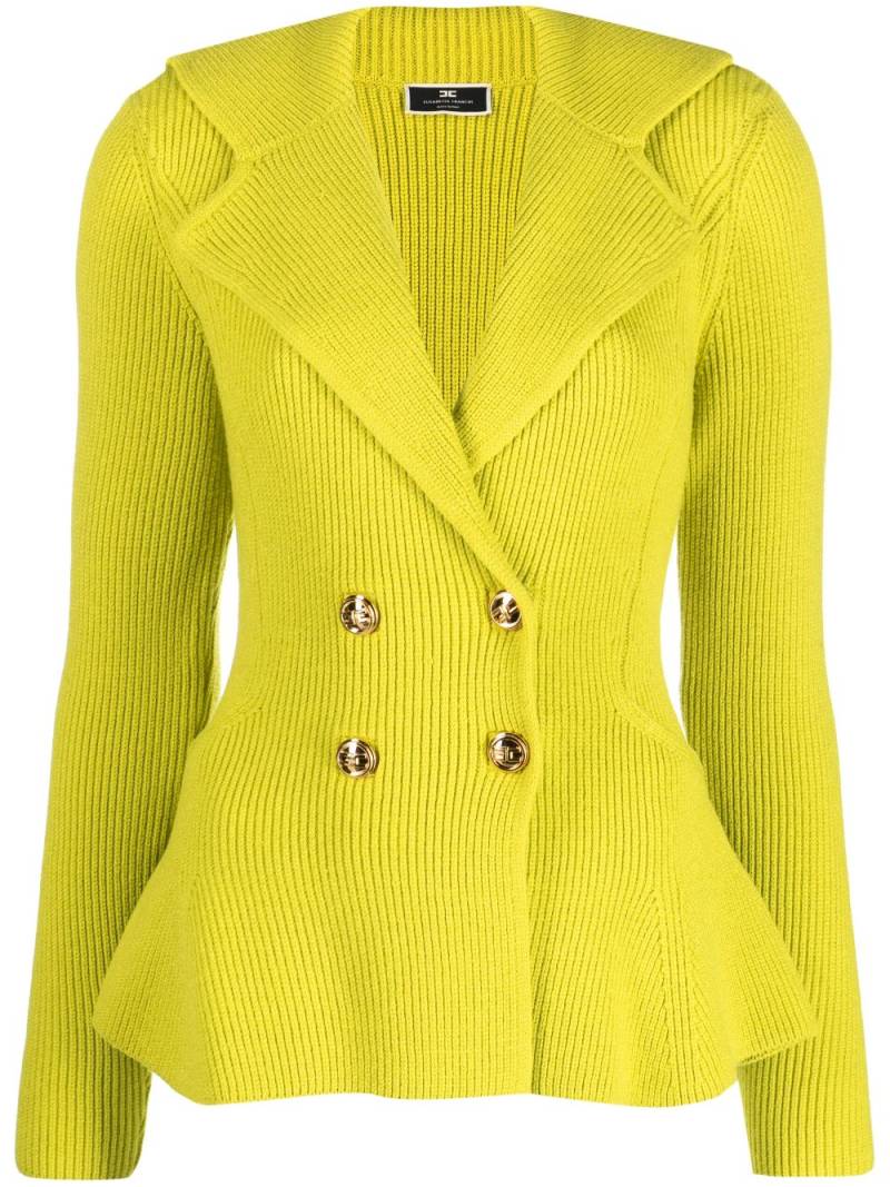 Elisabetta Franchi peplum-waist double-breasted cardigan - Green von Elisabetta Franchi