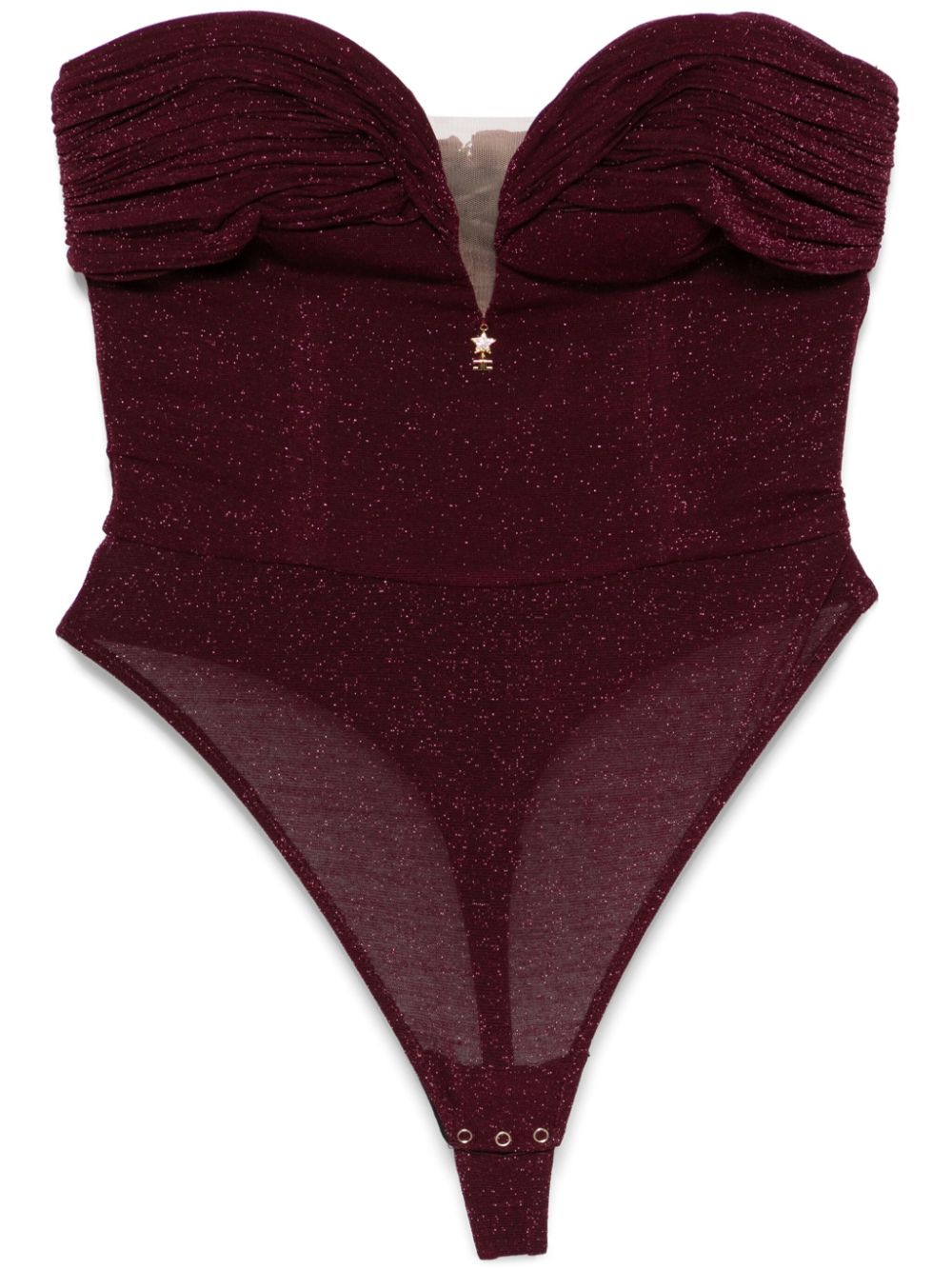 Elisabetta Franchi pleated lurex bodysuit - Red von Elisabetta Franchi