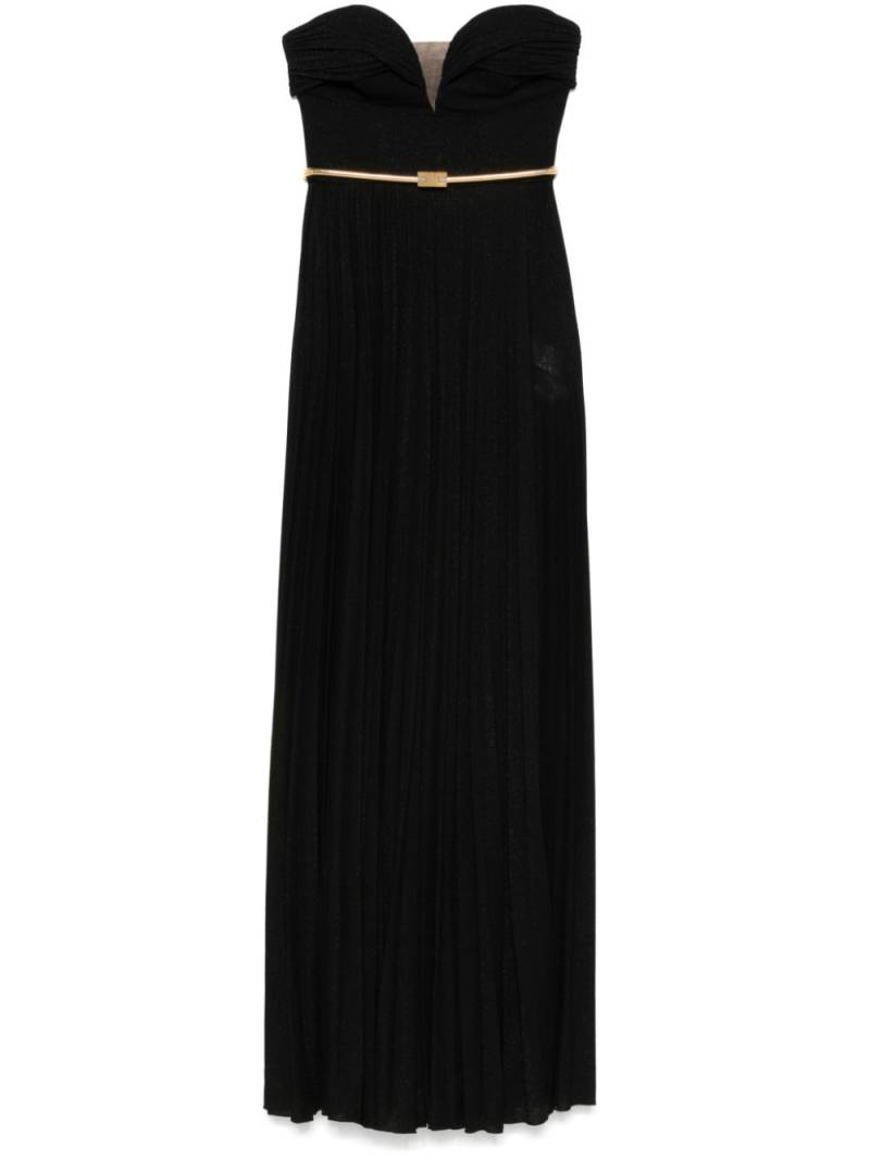 Elisabetta Franchi pleated lurex maxi dress - Black von Elisabetta Franchi