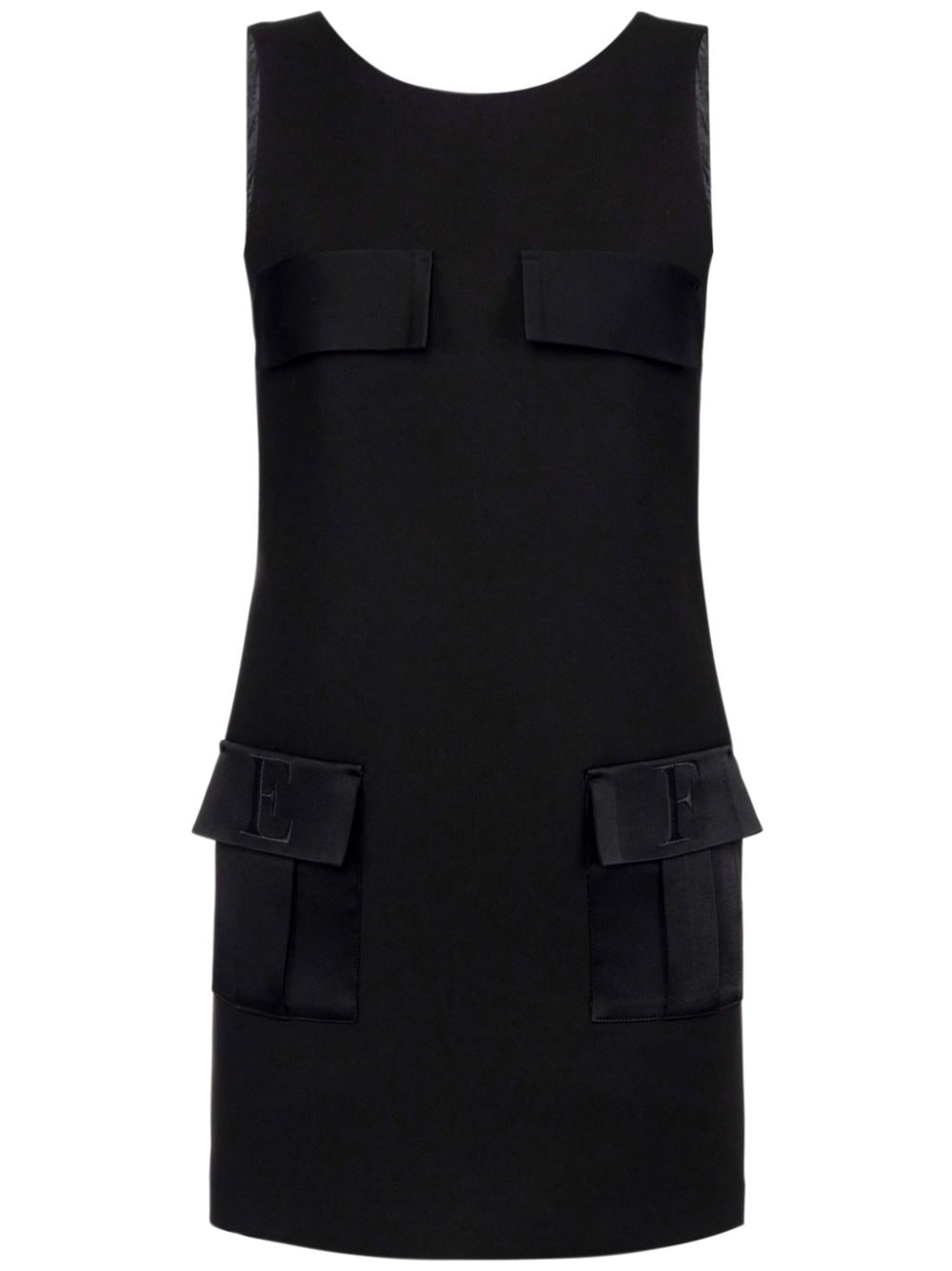 Elisabetta Franchi pocket-detail boxy crêpe mini dress - Black von Elisabetta Franchi