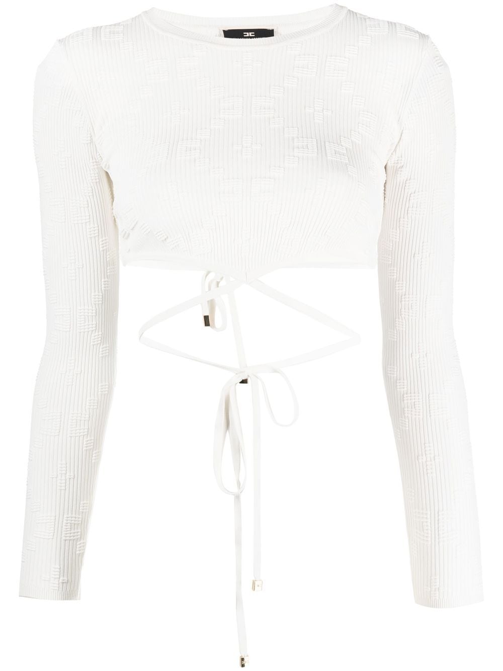 Elisabetta Franchi rear-tie ribbed crop top - White von Elisabetta Franchi