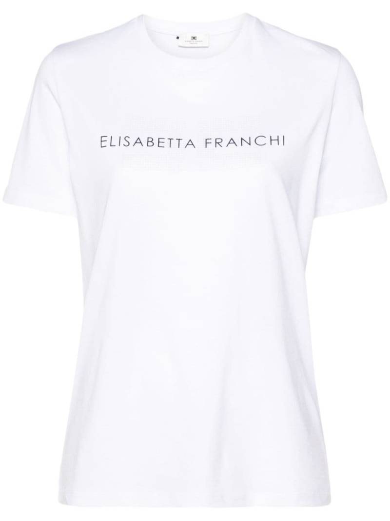 Elisabetta Franchi rhinestone embellished cotton T-shirt - White von Elisabetta Franchi