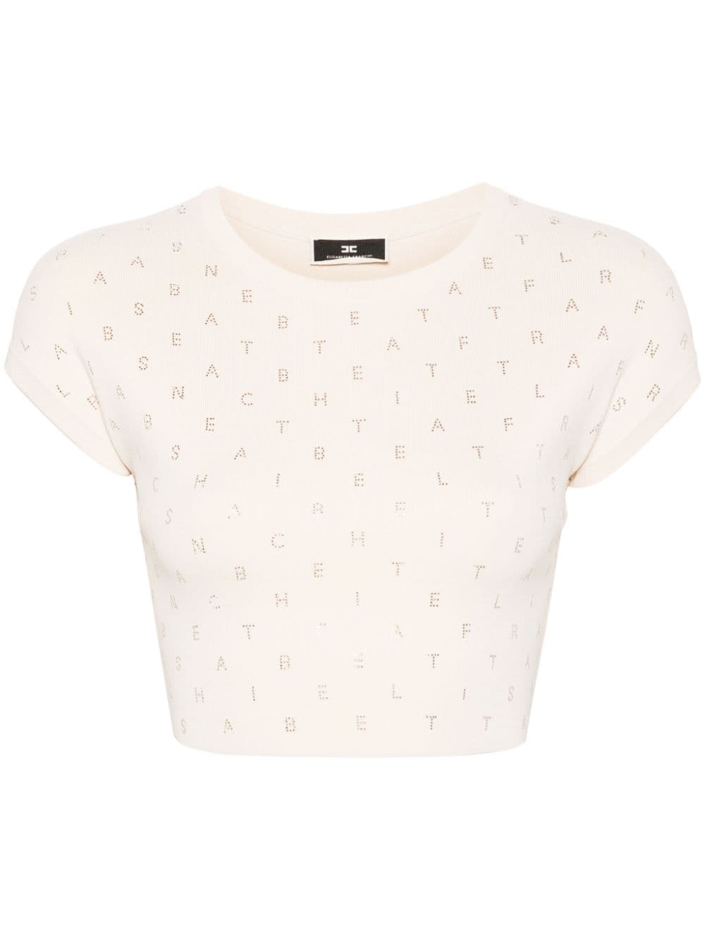 Elisabetta Franchi rhinestone-embellished crop top - Neutrals von Elisabetta Franchi