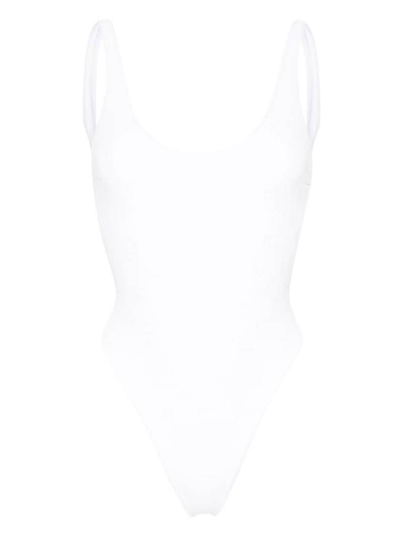 Elisabetta Franchi rhinestone-embellished monogram swimsuit - White von Elisabetta Franchi