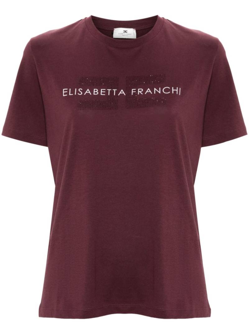 Elisabetta Franchi rhinestone-logo T-shirt - Red von Elisabetta Franchi