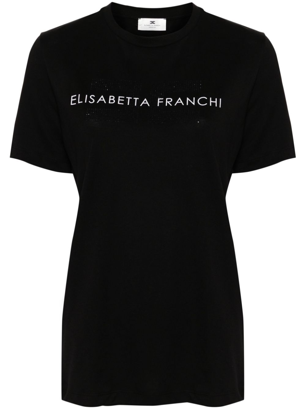 Elisabetta Franchi rhinestones-logo jersey T-shirt - Black von Elisabetta Franchi