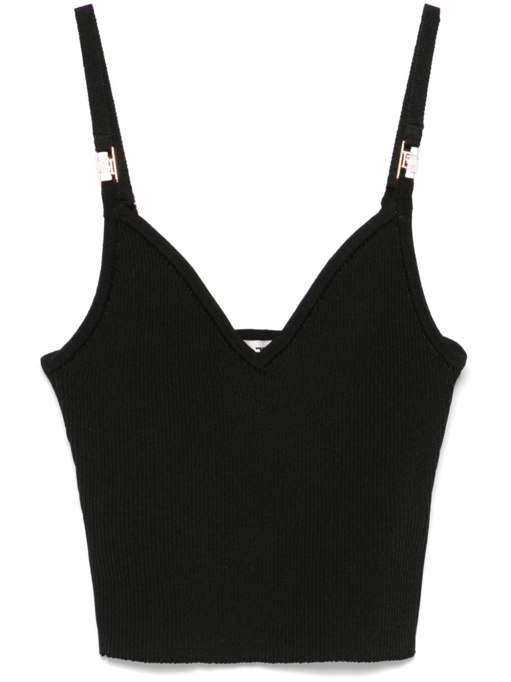 Elisabetta Franchi ribbed crop top - Black von Elisabetta Franchi