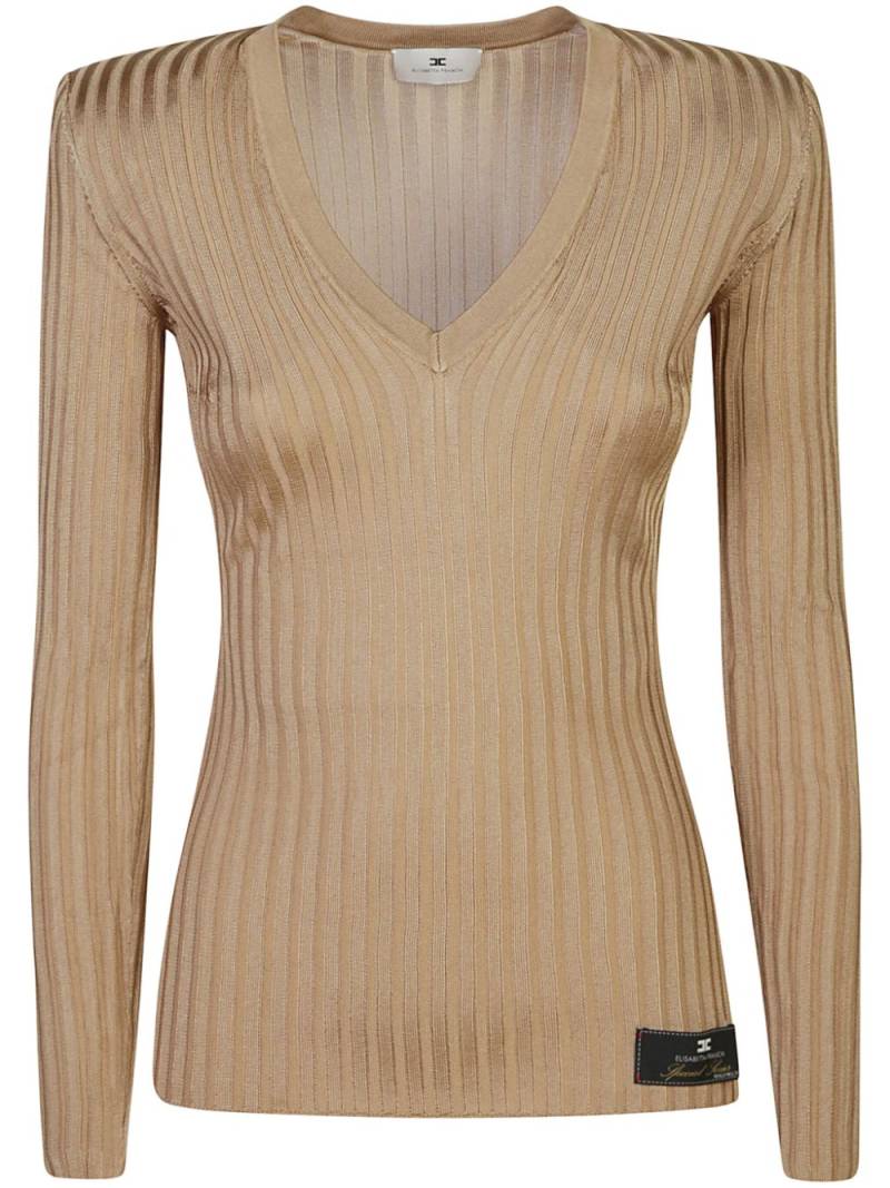 Elisabetta Franchi ribbed top - Neutrals von Elisabetta Franchi