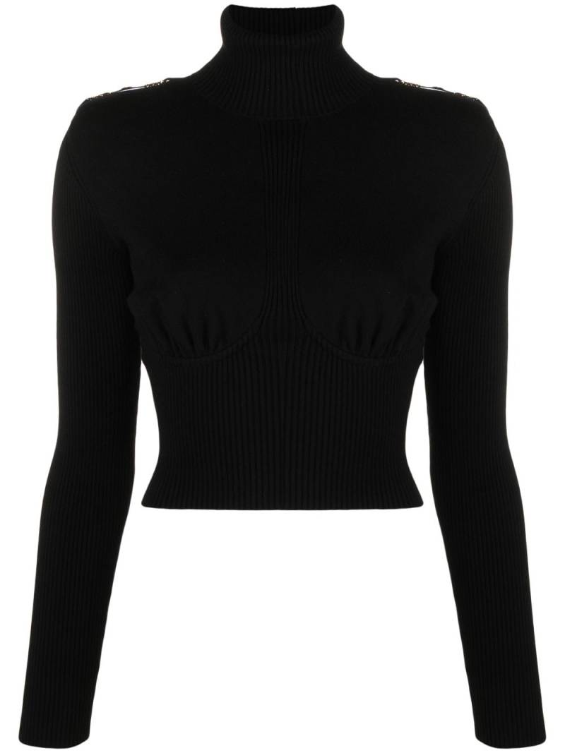 Elisabetta Franchi roll-neck horsebit jumper - Black von Elisabetta Franchi