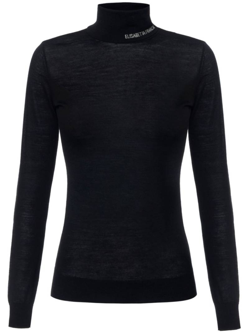 Elisabetta Franchi roll neck semi-sheer jumper - Black von Elisabetta Franchi