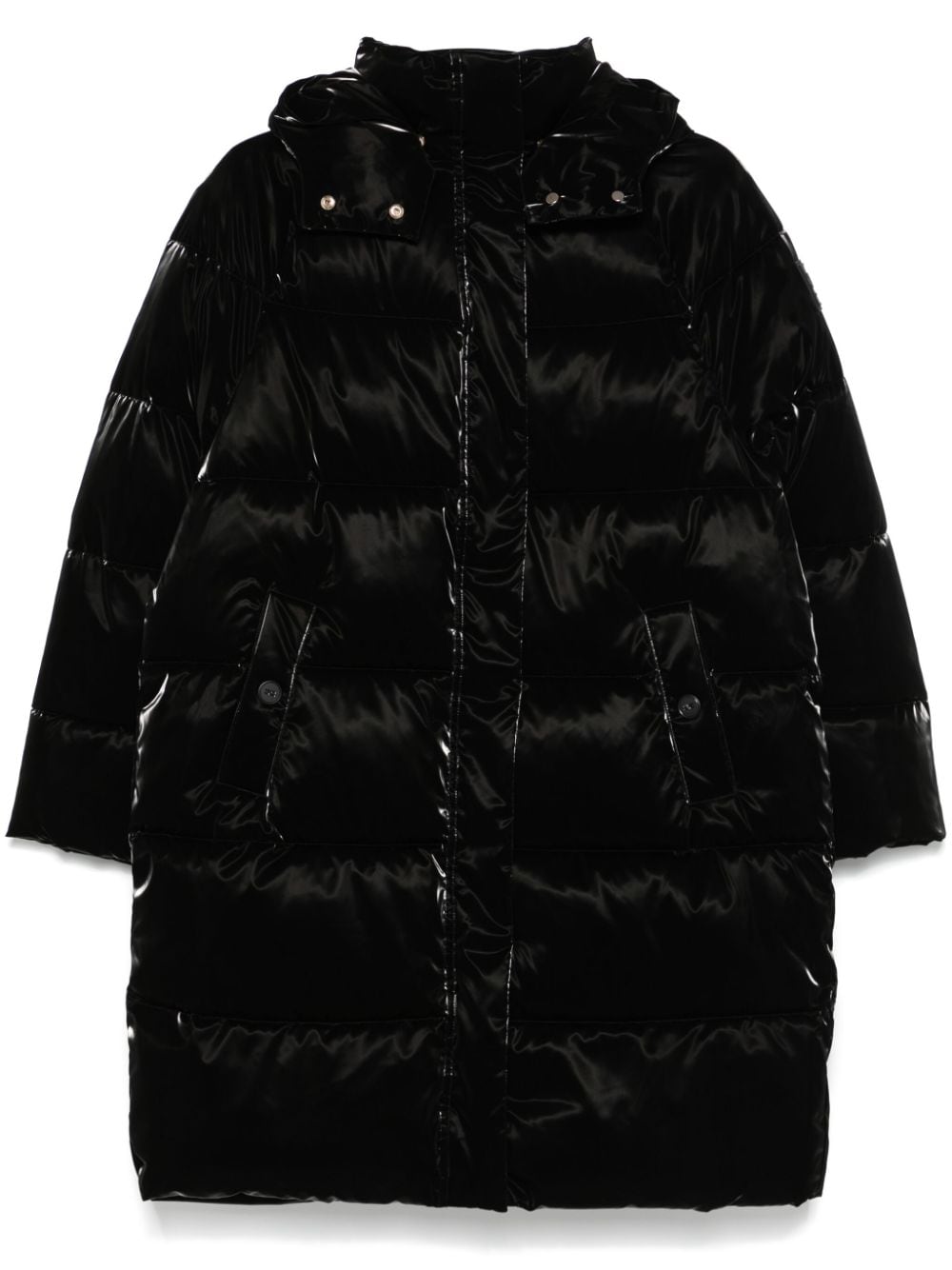 Elisabetta Franchi satin down jacket - Black von Elisabetta Franchi