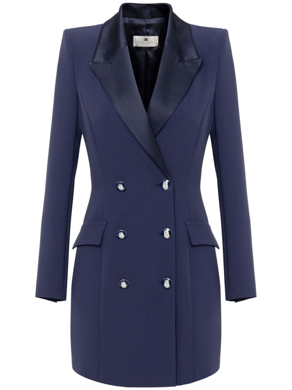 Elisabetta Franchi satin-lapel stretch-crêpe coat dress - Blue von Elisabetta Franchi