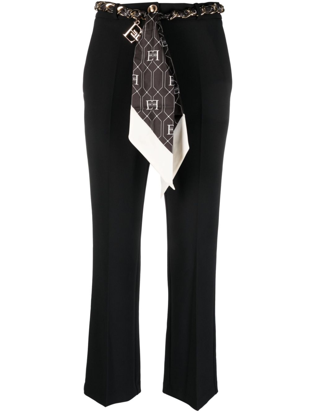 Elisabetta Franchi scarf-detaill cropped trousers - Black von Elisabetta Franchi