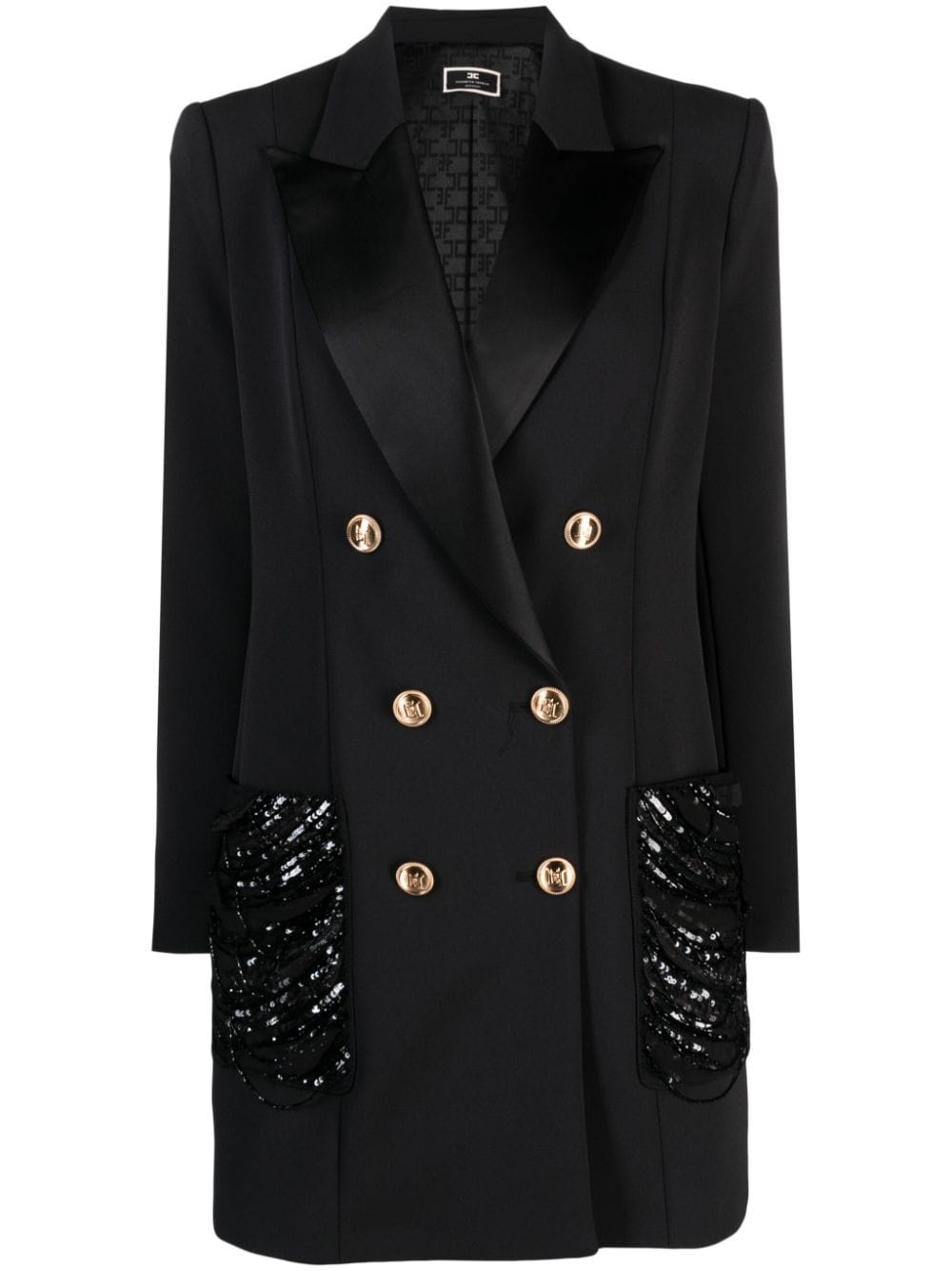 Elisabetta Franchi sequin-embellished blazer-style minidress - Black von Elisabetta Franchi