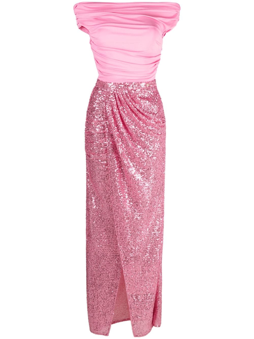 Elisabetta Franchi sequin-embellished off-shoulder gown - Pink von Elisabetta Franchi