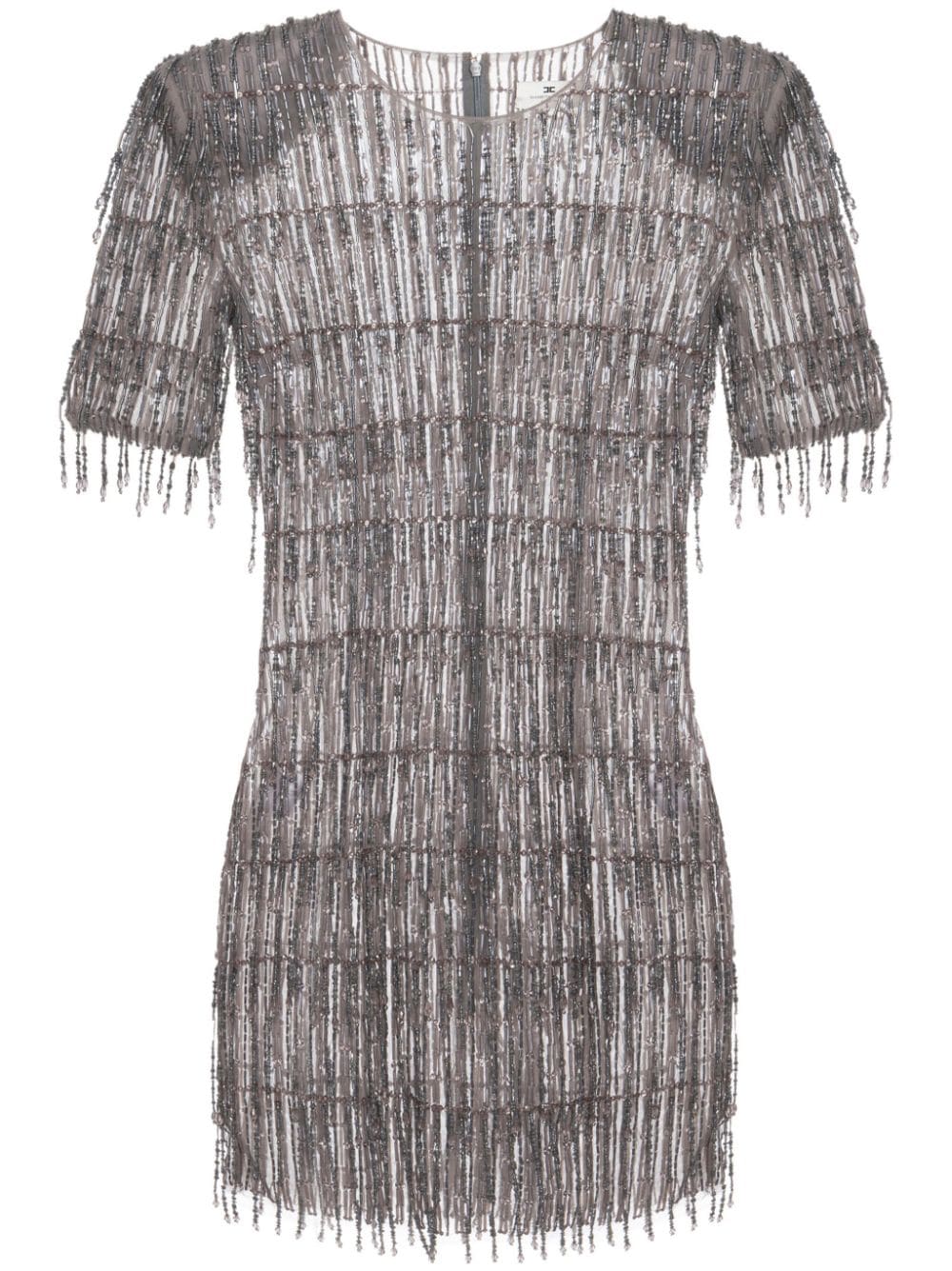 Elisabetta Franchi sequin-embellished tulle mini dress - Silver von Elisabetta Franchi