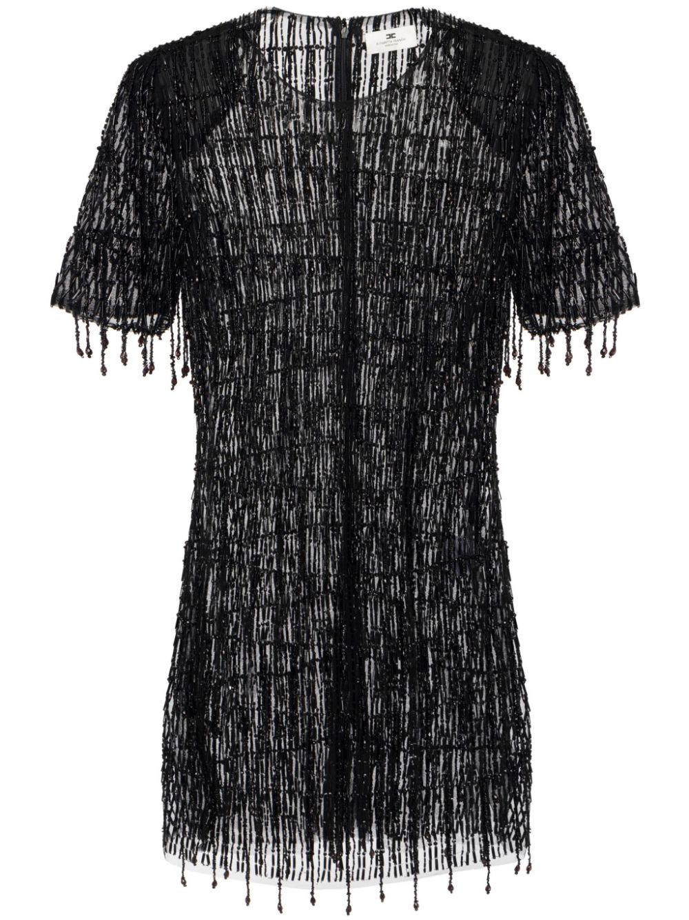 Elisabetta Franchi sequin-embroidered boxy tulle mini dress - Black von Elisabetta Franchi