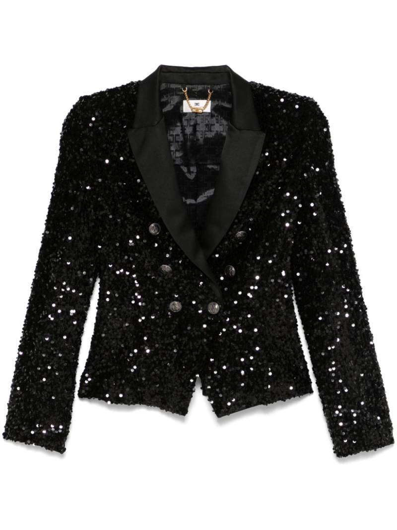 Elisabetta Franchi sequined double-breasted blazer - Black von Elisabetta Franchi