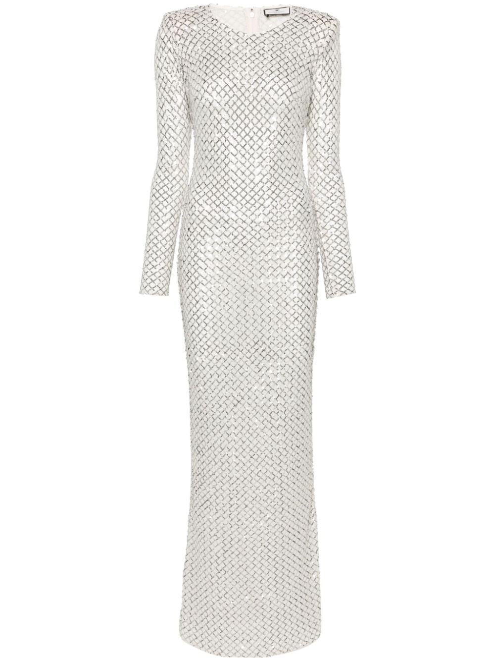 Elisabetta Franchi sequined semi-sheer maxi dress - Silver von Elisabetta Franchi