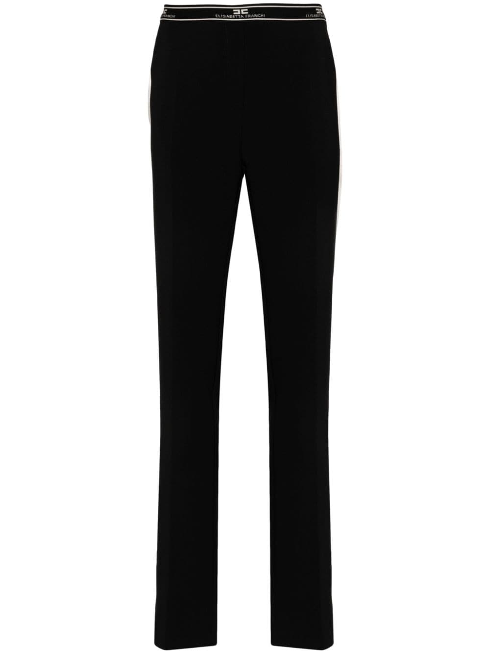 Elisabetta Franchi side-band crepe straight trousers - Black von Elisabetta Franchi