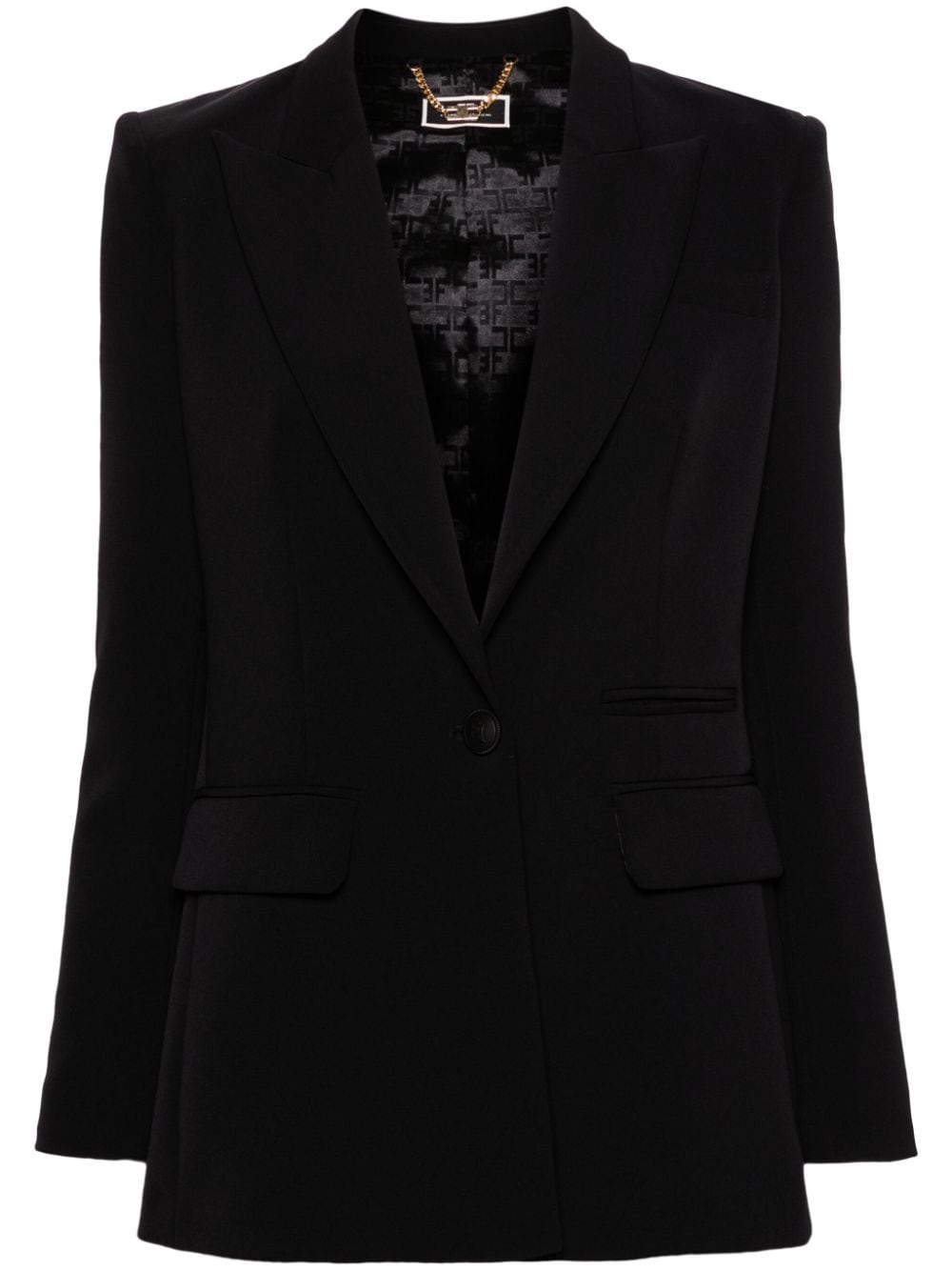 Elisabetta Franchi single-breasted crepe blazer - Black von Elisabetta Franchi