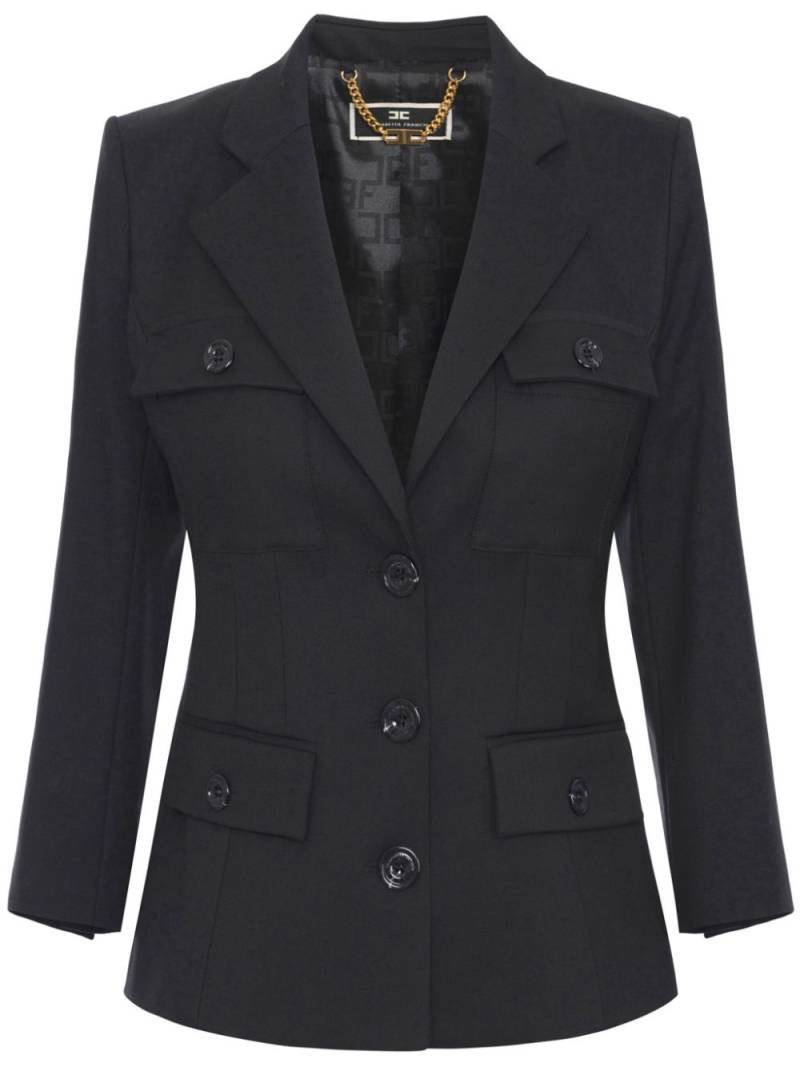 Elisabetta Franchi single-breasted crepe blazer - Black von Elisabetta Franchi