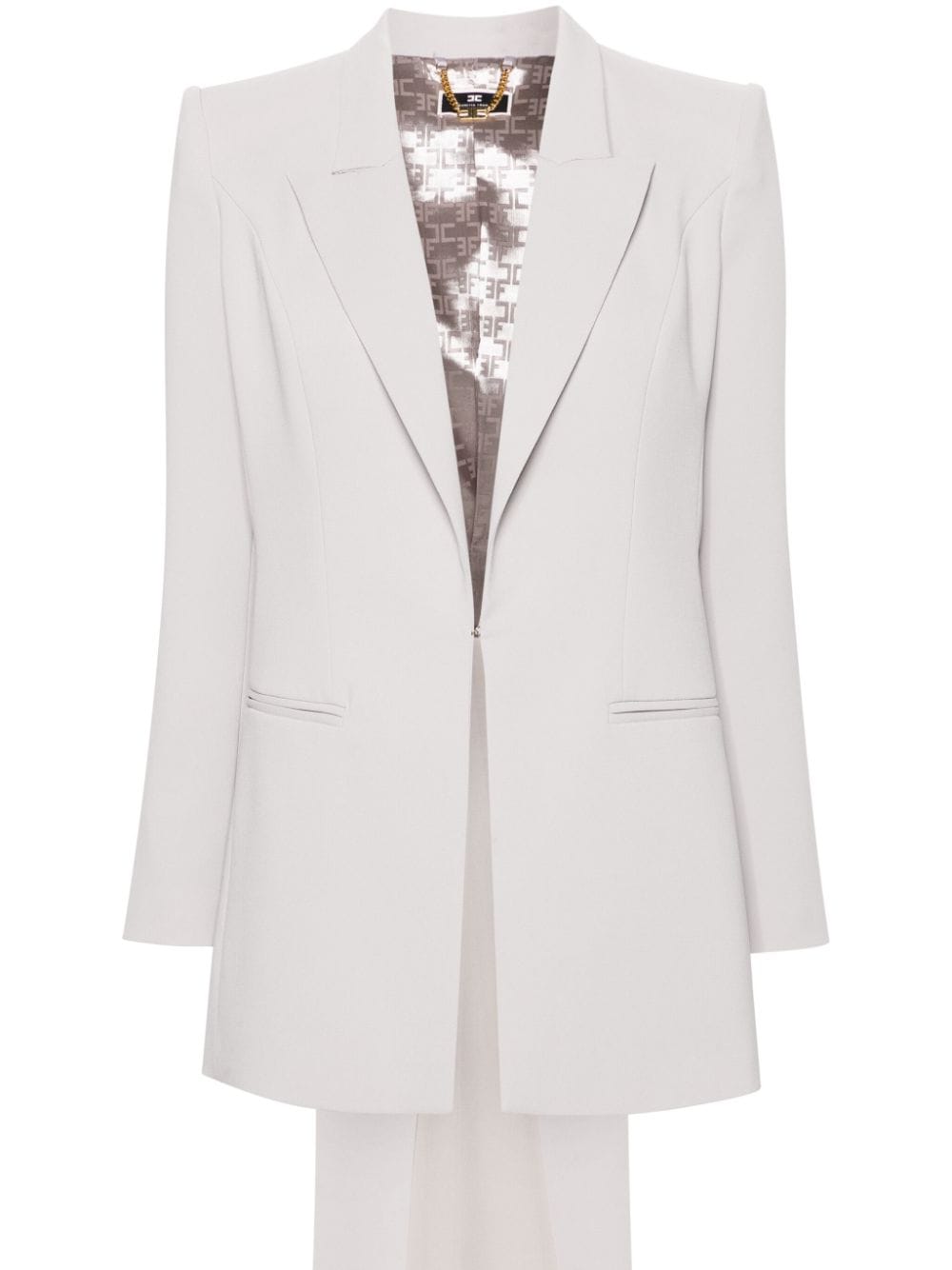 Elisabetta Franchi single-breasted crepe trouser suit - Grey von Elisabetta Franchi