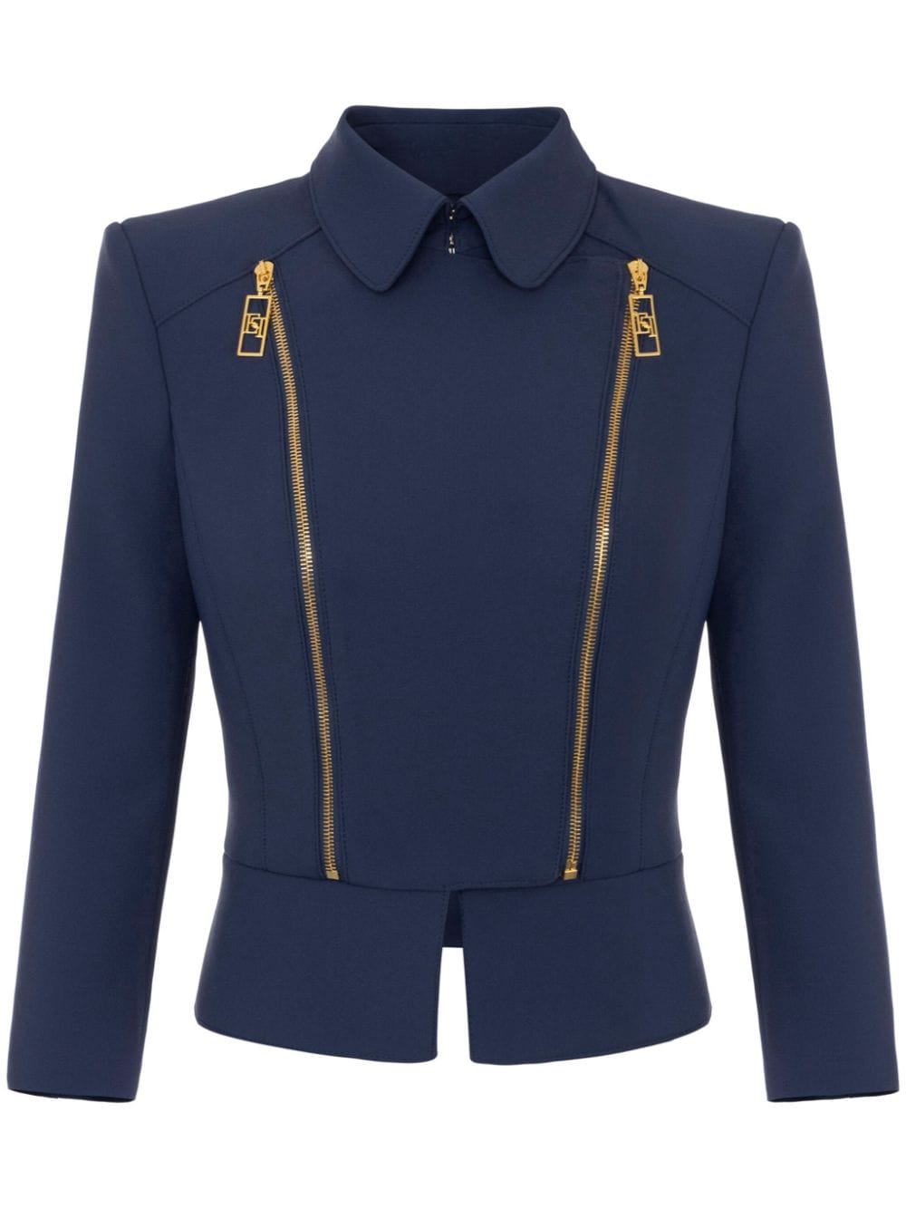 Elisabetta Franchi single-breasted zip detail jacket - Blue von Elisabetta Franchi